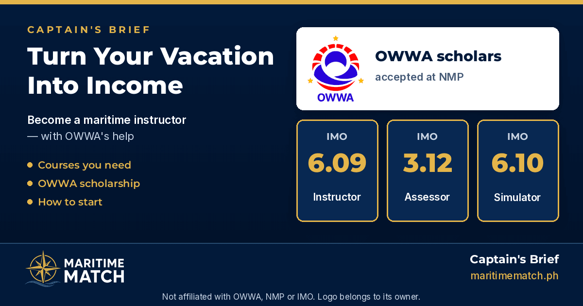 Captain's Brief: Turn your vacation into income — become a maritime instructor with OWWA scholarship support
