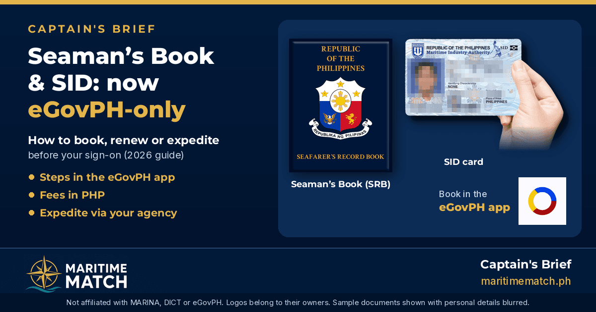 Captain's Brief: Seaman's Book and SID eGovPH appointment guide for Filipino seafarers